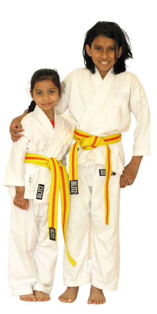 Image of a brother and sister at our family karate classes